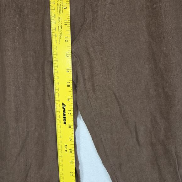 Vintage Chicos Pants Womens Large Abstract Cottagecore Grandma 100% Linen Pant - Picture 4 of 12